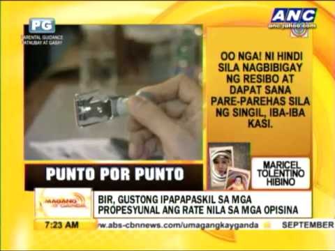 Punto por Punto: Rates ng mga propesyunal, pinapapaskil na ng BIR