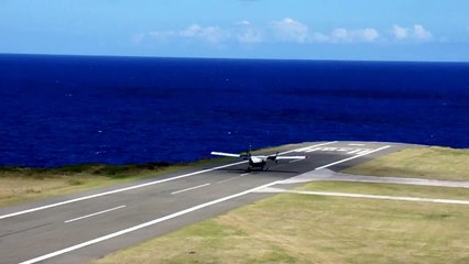 One of the shortest commercial airport in the World!!!!Saba Island  takeoff with Twin Otter