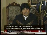 Evo Morales: Bolivia no venderá su dignidad por recuperar preferencias arancelarias de EEUU