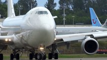 All White Boeing 747-8F N770BA Steep Rotation - Test Flight