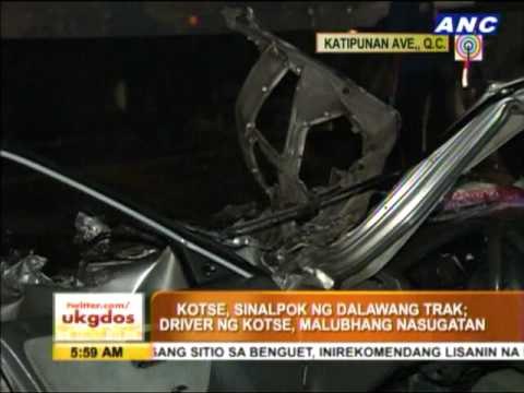 Woman hurt in 3-vehicle collision along Katipunan