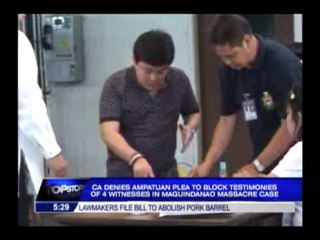 CA denies Ampatuan plea to block witnesses' testimonies