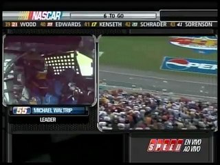 Talladega 2008 Last 6 laps and crash - NASCAR Sprint Cup Series (Spanish)