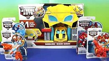 Play Skool Heroes Transformers Rescue Bots Unboxing Bumblebee Rescue Garage Chase the Police Bot