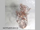 Copper Rolling Ball Sculpture Marble Run Kinetic Art