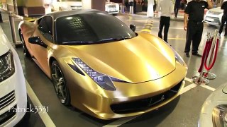 gold brushed Ferrari 458 Italia Dubai - incl. start up.mp4