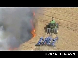 Farmer Helps Prevent Fire From Spreading -funny clip