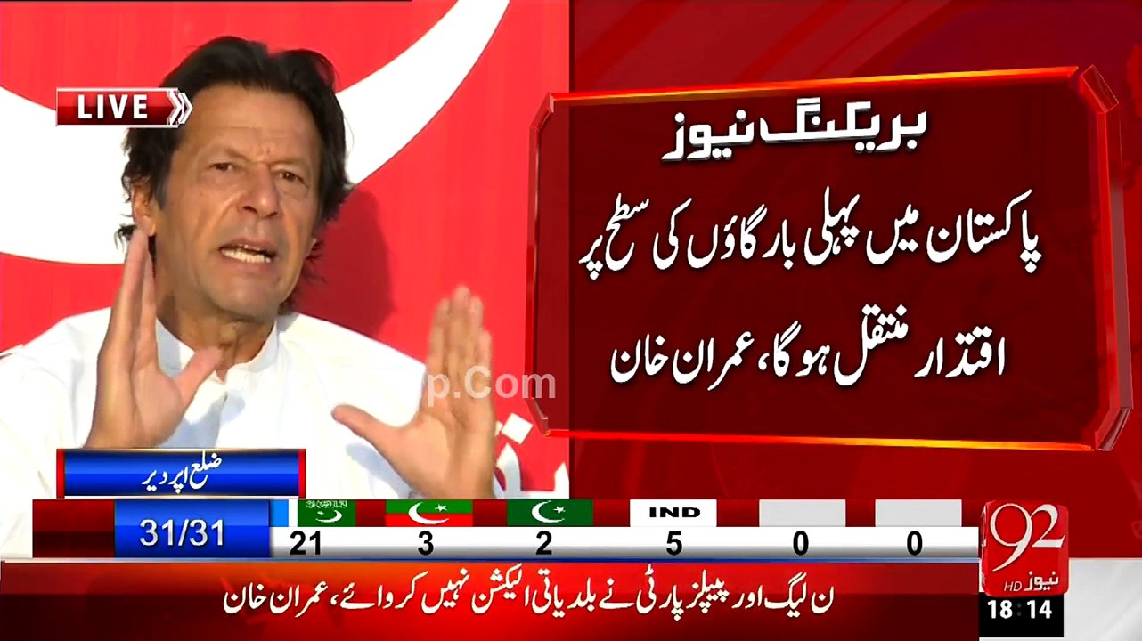 Imran Khan Media Talk  31st May 2015 On KPK Local Bodies Election