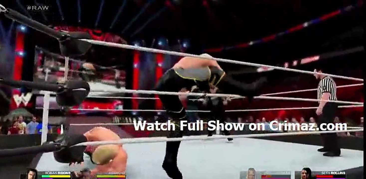 Crimaz com WWE RAW 7-1-15  Roman Reigns & Dean Ambrose vs Seth Rollins & Brock Lesnar Match - 2K15