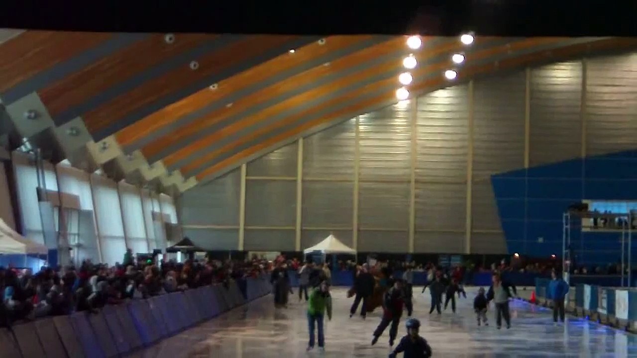 Quatchi skating in the Richmond Olympic Speed Skating Oval.....they said was me