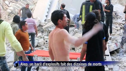 Alep: un baril d'explosifs fait des dizaines de morts