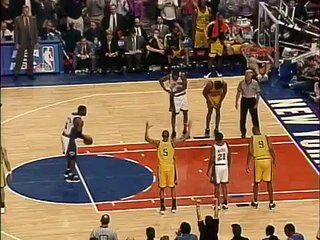 Larry Johnson  "Allahu Akbar" postgame after 1999 game 3 winner vs Indiana