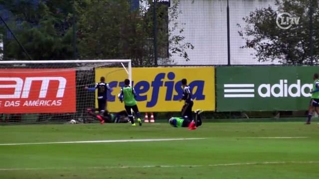 Dudu vive tarde de artilheiro em treino do Palmeiras