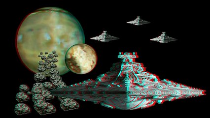 3D VIDEO STAR WARS  red and blue cyan﻿ glasses