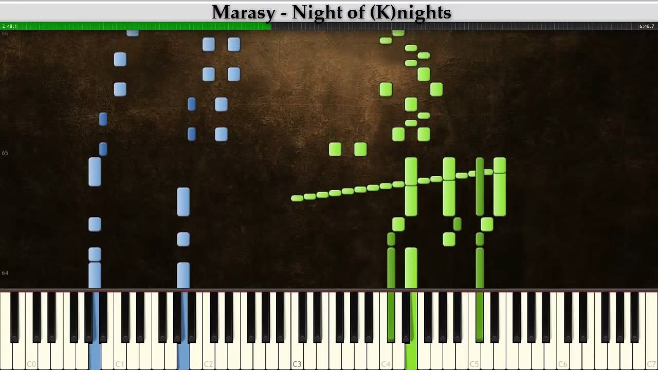 Synthesia: Marasy - Night of Nights | Cool&Create | Piano Tutorial +MIDI