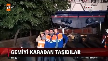 30 Metrelik yolcu gemisini karayolundan 9 saatte İznik gölüne böyle taşıdılar