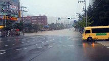 대 홍수 부산 화명동 2014년 8월 여름날 - Amazing Mega Flood in Busan - Korea.