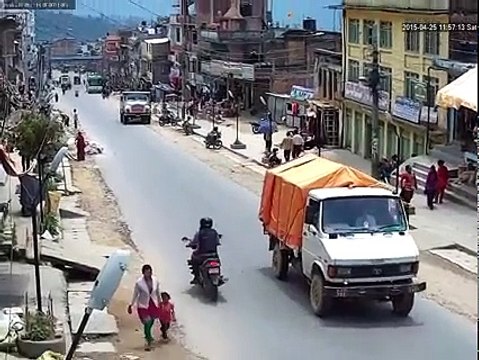 Nepal Earthquake - CCTV Footage, Gorkha. 7.8 magnitude. 25 April 2015
