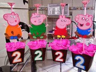 Centro de Mesa Festa Infantil tema Peppa Pig (centerpiece for children's party)