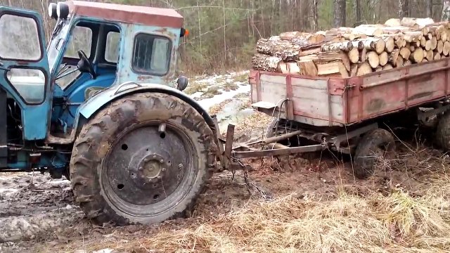 Трактор Т-40АМ Беспощадный Подъём Гружёным.