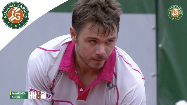 Temps forts S. Wawrinka - G. Simon Roland-Garros 2015 / 8e de finale