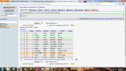 Generar reportes PDF en PHP y MySQL - Librería TCPDF