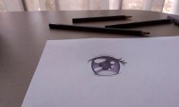 Drawing and painting a simple anime eye with normal color pencils [Tutorial]