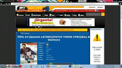 como descargar fifa 14 para psp facil 1 link y gratis :D