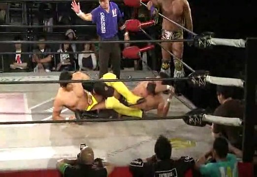 Masakatsu Funaki & Shuji Kondo vs. Kaz Hayashi & Yasufumi Nakanoue (Wrestle-1)