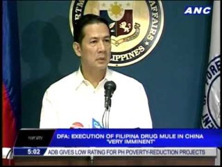 Drug mule's execution 'very imminent'