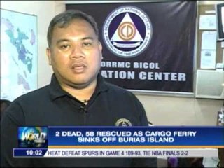Ferry sinks off Masbate; 2 dead, 58 rescued