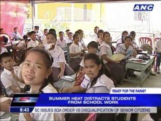 After battling heat, students prepare for rains