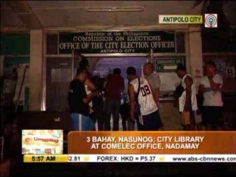 Fire razes houses, Comelec office and library in Antipolo