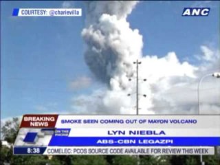 Smoke seen coming out of Mayon Volcano