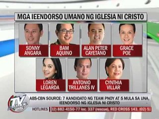 'Iglesia ticket: 7 Team PNoy, 5 UNA'