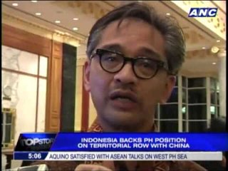 Indonesia backs PH position on territorial row with China