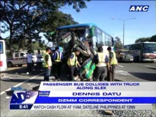 Bus, truck collide on SLEx; 7 hurt