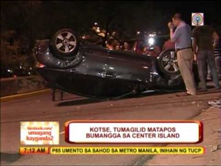 Car turns turtle in Pasig