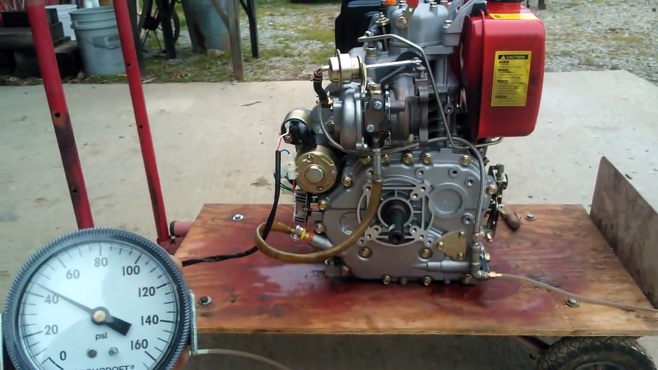 Turbo and Oil Flow Testing on Turbo-Diesel 10hp Single Cylinder Engine