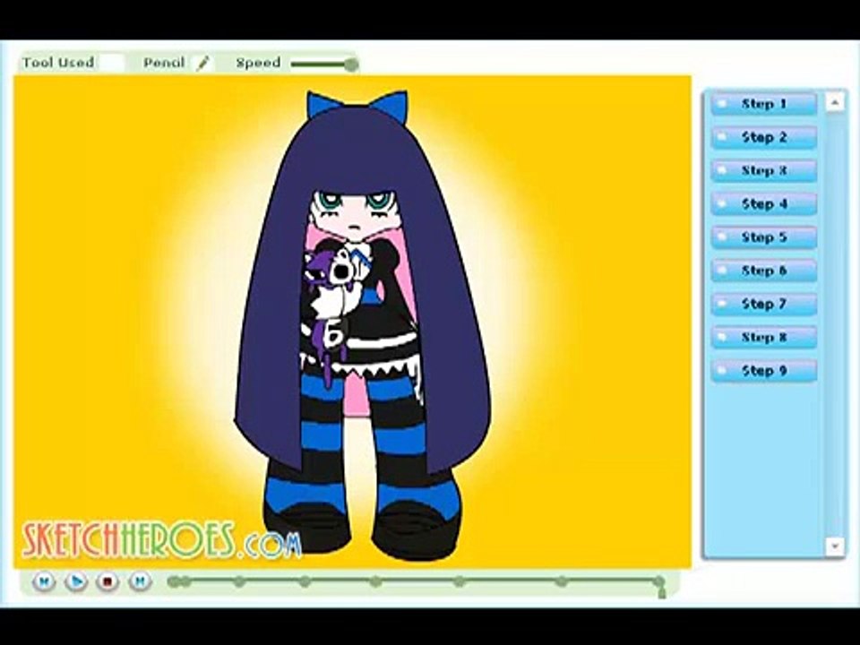 How to draw Stocking (Panty & Stocking with Garterbelt) - drawing tutorial video