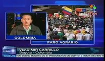 Represión y detenidos en inicio del Paro Nacional Agrario en Colombia