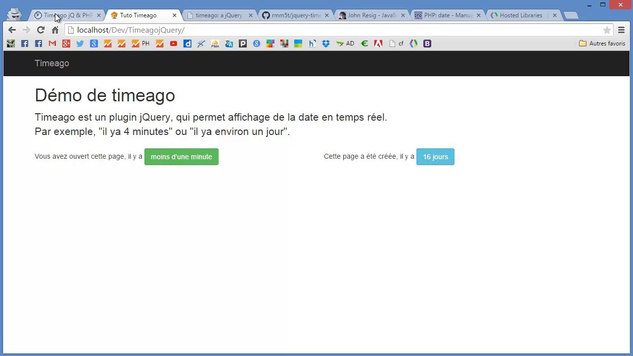 Timeago un plugin jQuery et PHP