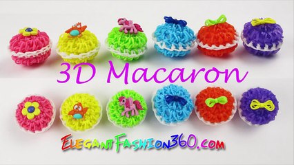 Rainbow Loom Macaron 3D (Loomless) Charms - How to Loom Bands Tutorial
