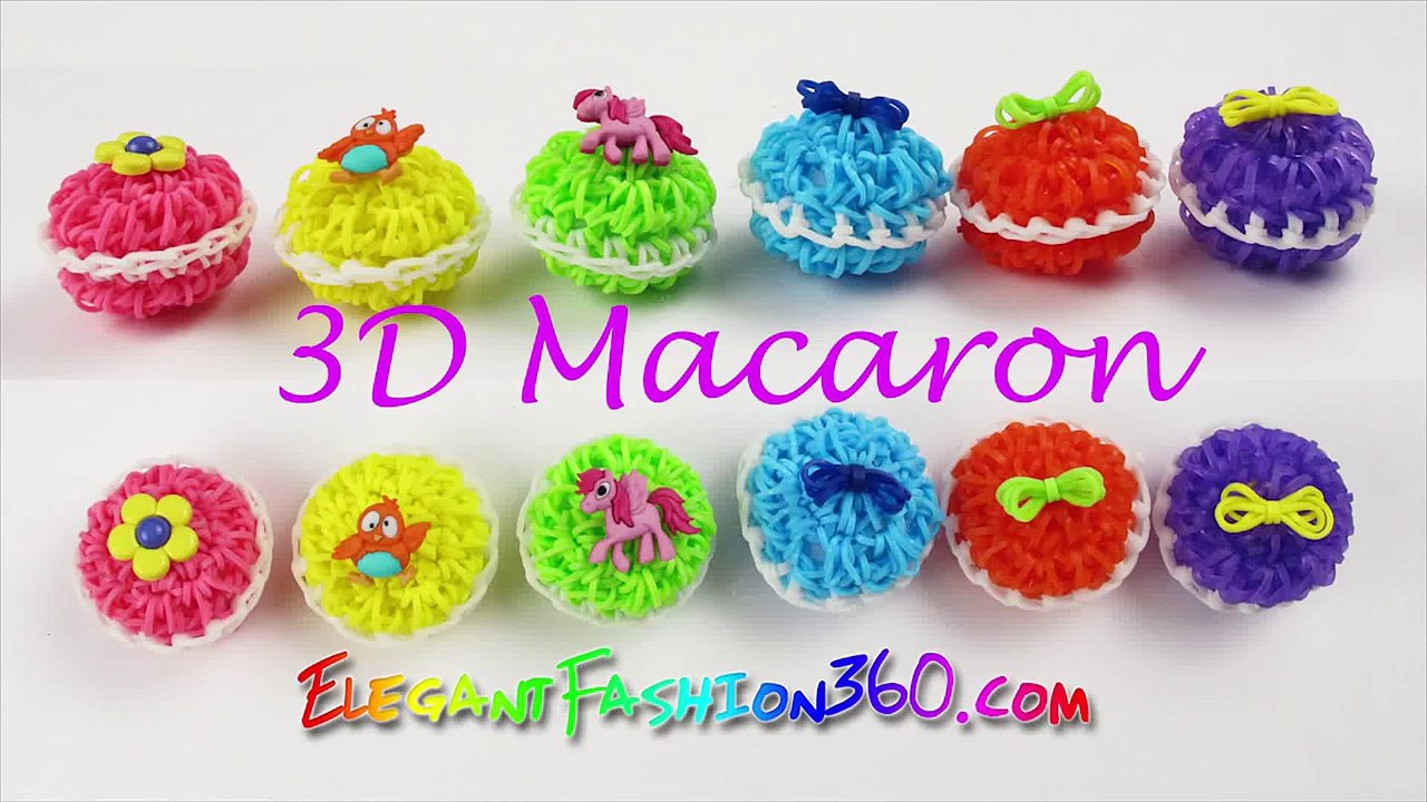 Rainbow Loom Macaron 3D (Loomless) Charms - How to Loom Bands Tutorial