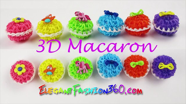 Rainbow Loom Macaron 3D (Loomless) Charms - How to Loom Bands Tutorial