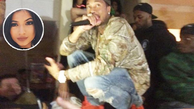 Kylie Jenner & Tyga Crash House Party | Tyga RAPS On Kitchen Table
