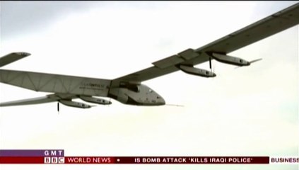 BBC ソーラー飛行機 名古屋空港へ
