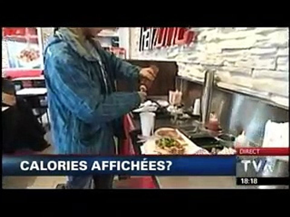 Projet de loi ontarienne d'afficher les calories sur les menus des restaurants