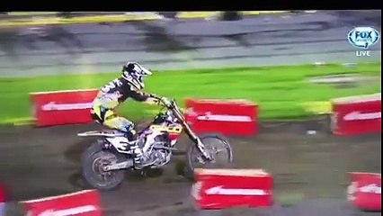 Eli Tomac wheelie through the whoops so fast at