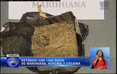 Download Video: Detenido con 1300 dosis de marihuana, heroína y cocaína